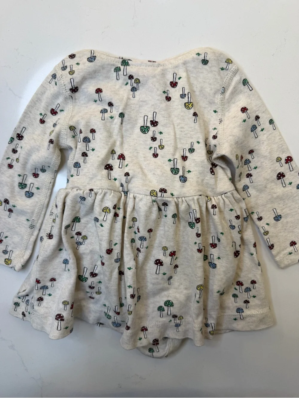 Hanna Andersson Baby Girl Mushroom Print Organic Cotton Bodysuit Dress 3–6M 60